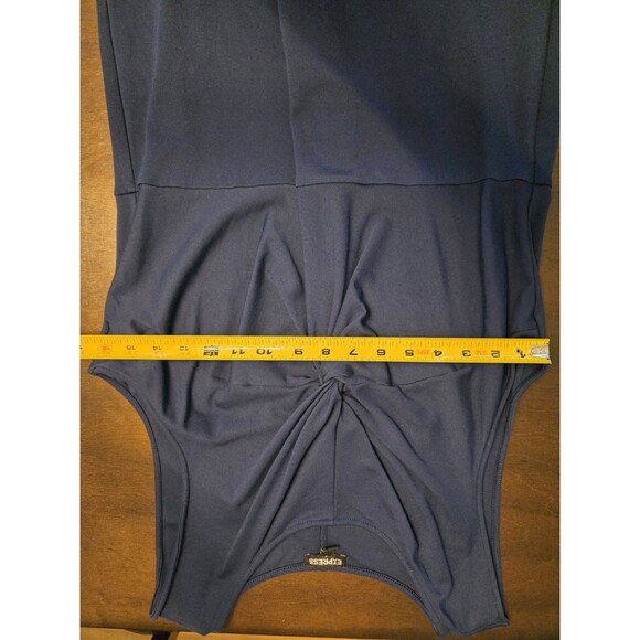 Express Womens Dress Large Blue Sleeveless Ruched Front Dress - Picture 6 of 7